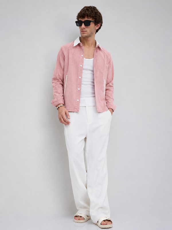 pink linen shaket