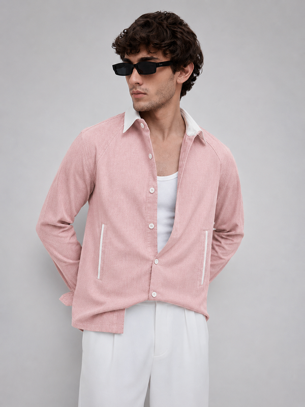 pink linen shaket