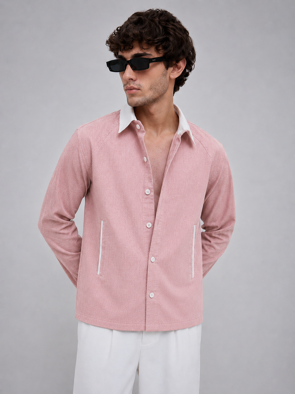 pink linen shaket