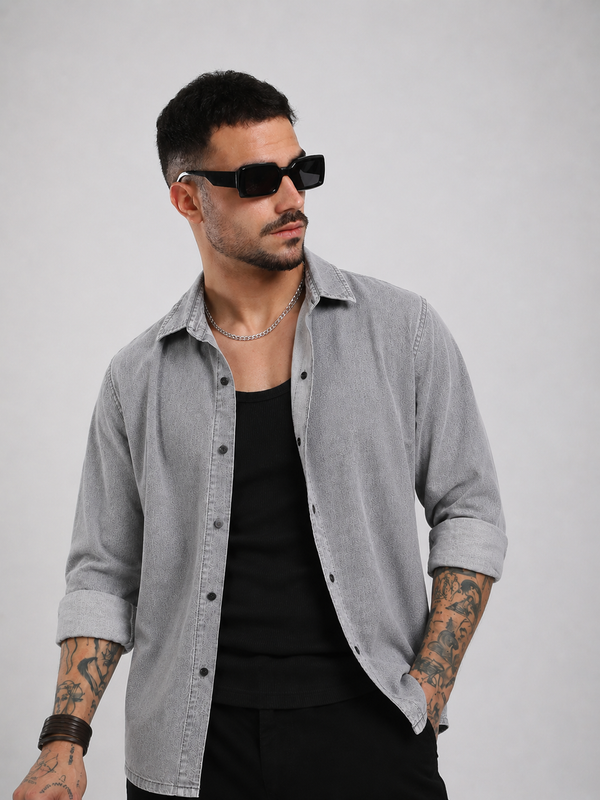 Grey Denim Shirt