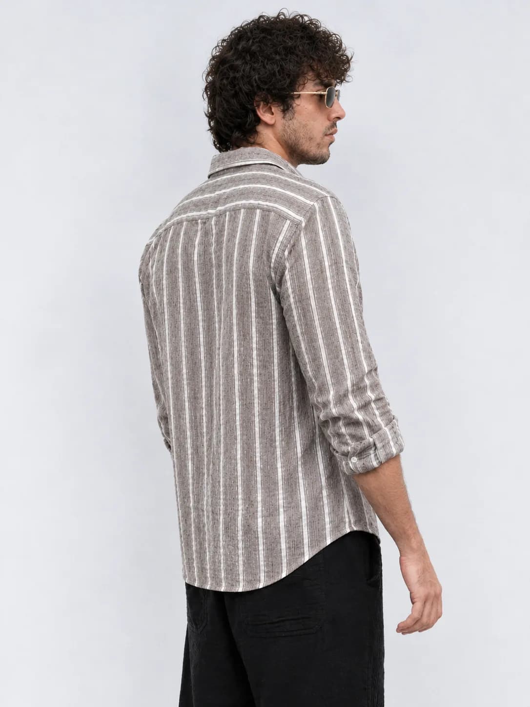 Brown Stripe Line Shirt
