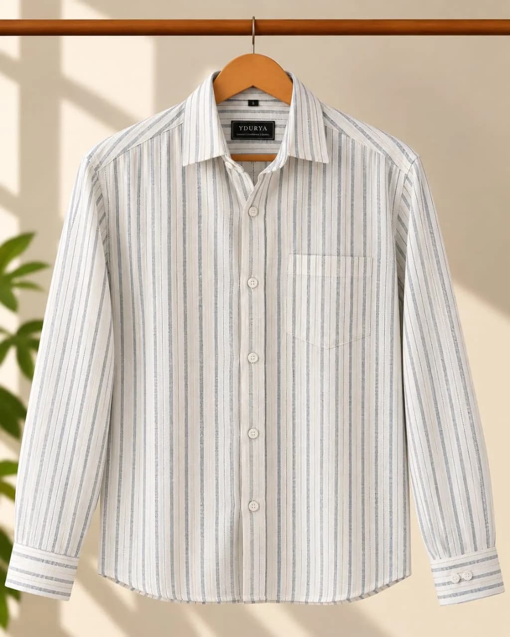 Classic White Light Blue Striped Shirt