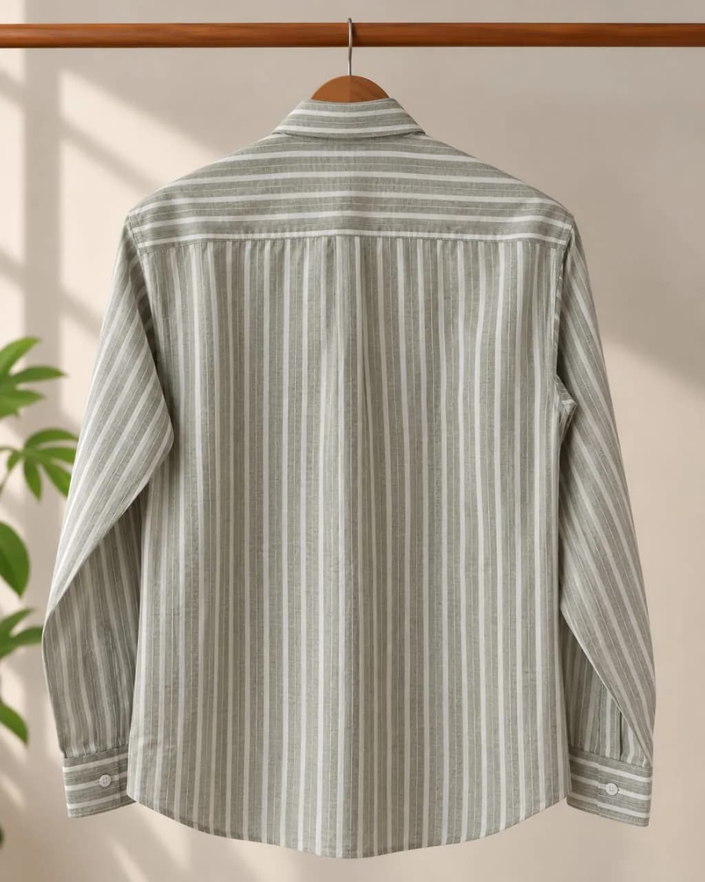 Sage Green Striped Shirt