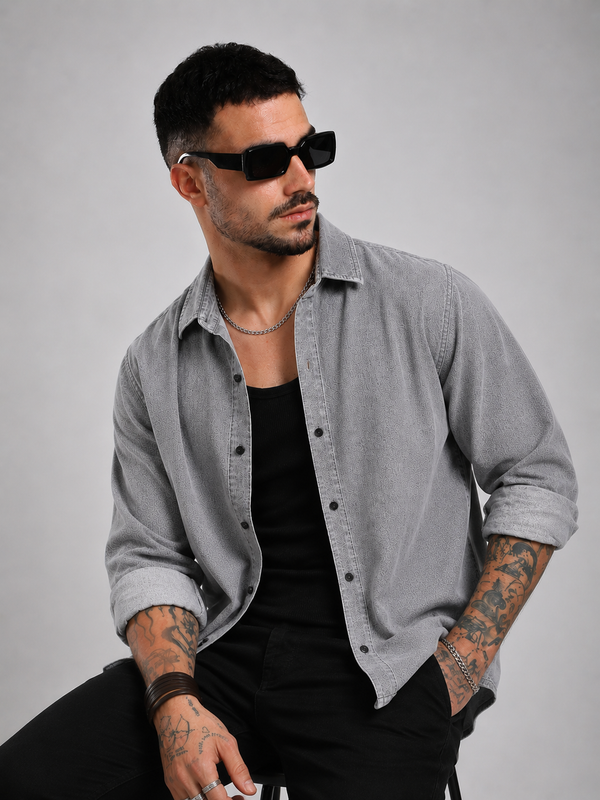 Grey Denim Shirt