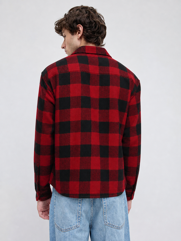 red and black checks boxy